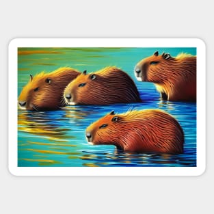 capybara swim Sticker